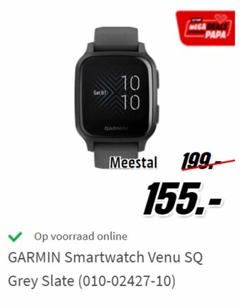 GARMIN Smartwatch Venu SQ Grey Slate (010-02427-10)