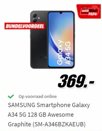 SAMSUNG Smartphone Galaxy A34 5G 128 GB Awesome Graphite (SM-A346BZKAEUB)