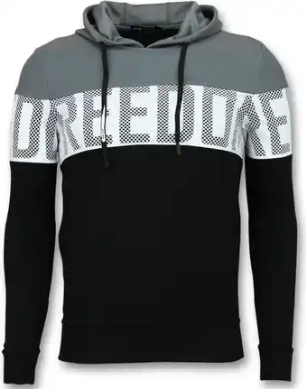 Bol.com Striped hooded sweatshirt - hoodies heren zwart - grijs aanbieding