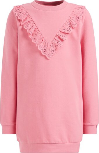 We fashion meisjes sweaterjurk met broderie anglaise