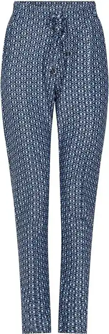 Zoso broek astrid printed travel pant 231 0008-0015 navy blue dames maat - m