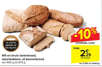 Carrefour Wit en bruin lavierbrood per brood aanbieding