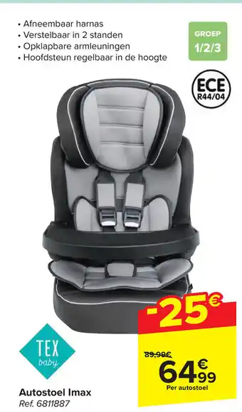 Carrefour TEX autostoel lmax aanbieding