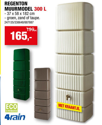 Regenton muurmodel 300L