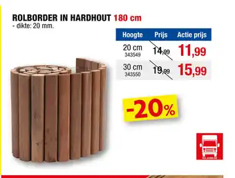 Hubo ROLBORDER IN HARDHOUT 30cm aanbieding