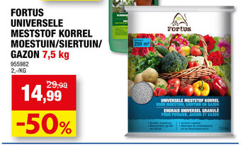 Hubo FORTUS UNIVERSELE MESTSTOF KORREL MOESTUIN/SIERTUIN/ GAZON 7,5 kg aanbieding