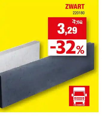 Hubo BETONNEN BOORDSTEEN zwart 100 x 20 x 6 cm aanbieding