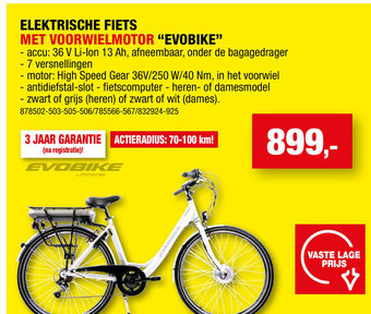 Hubo ELEKTRISCHE FIETS MET VOORWIELMOTOR "EVOBIKE" aanbieding