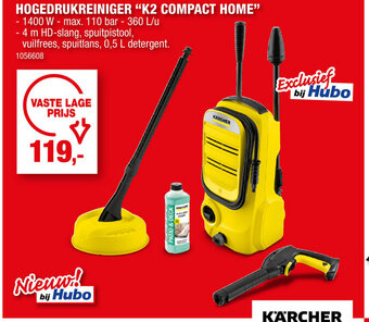 Hubo HOGEDRUKREINIGER "K2 COMPACT HOME" aanbieding