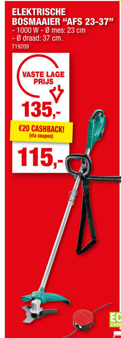 Hubo ELEKTRISCHE BOSMAAIER "AFS 23-37" aanbieding