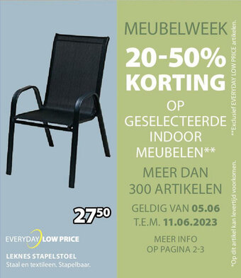 Jysk LEKNES STAPELSTOEL aanbieding