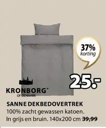 Jysk KRONBORG SANNE DEKBEDOVERTREK 140 x 200 cm aanbieding