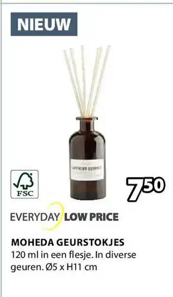 Jysk MOHEDA GEURSTOKJES 120 ml Ø5 x H11 cm aanbieding