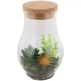 Terrarium met kunstplant