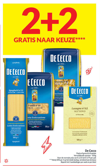 Intermarché De Cecco Pasta of gnocchi di patate 500g aanbieding