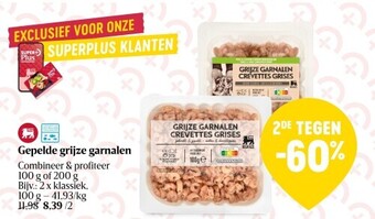 Delhaize Gepelde grijze garnalen aanbieding
