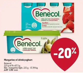 Delhaize Margarine of drinkyoghurt benecol aanbieding