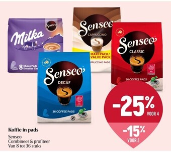 Delhaize Koffie in pads aanbieding