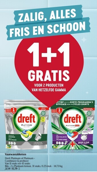Delhaize Vaatwastabletten aanbieding