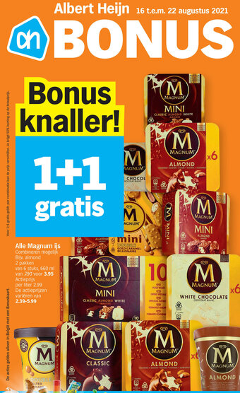 Albert Heijn Alle Magnum ijs aanbieding