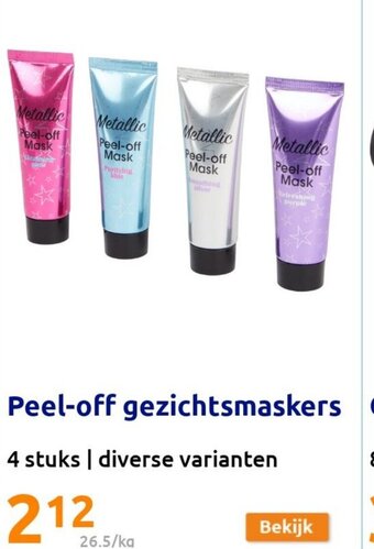 Action Peel-off gezichtsmaskers aanbieding