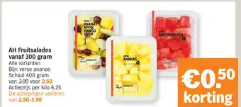 Albert Heijn AH Fruitsalades vanaf 300 gram aanbieding