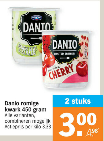 Albert Heijn Danio romige kwark 450 gram aanbieding