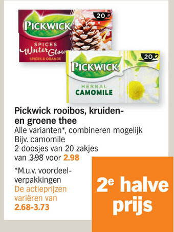 Pickwick rooibos, kruiden- en groene thee