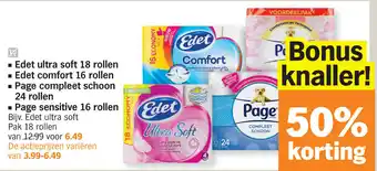 Albert Heijn Edet ultra soft 18 rollen aanbieding