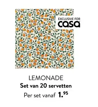Casa Lemonade set van 20 servetten aanbieding