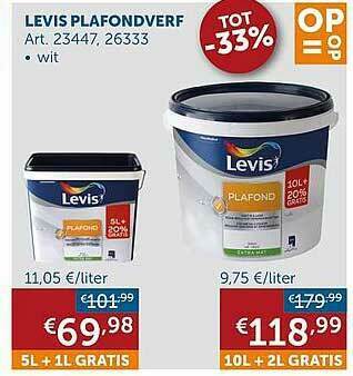 Zelfbouwmarkt Levis Plafondverf aanbieding