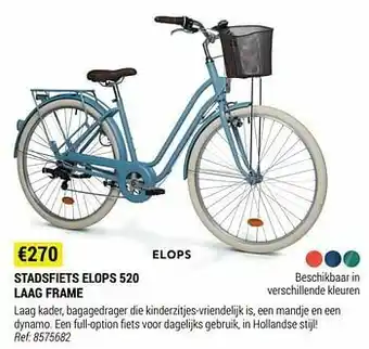 Decathlon Stadsfiets elops 520 laag frame aanbieding