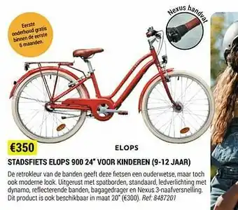 Decathlon Stadsfiets elops 900 24`` voor kinderen aanbieding