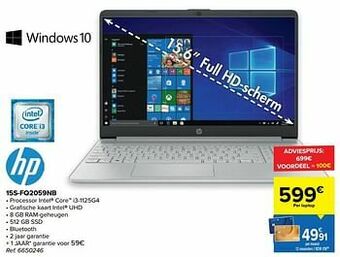 Carrefour Hp 15s-fq2059nb aanbieding