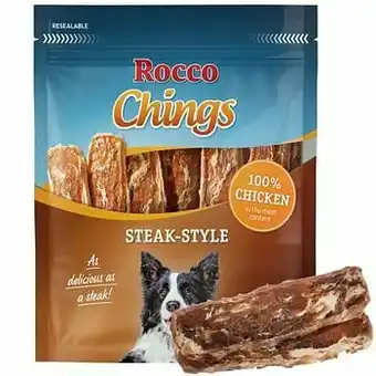 Zooplus 2x200g Chings Steak Style Kip Rocco Hondensnacks aanbieding