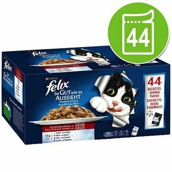 44x100g Elke Dag Feest Vis- & Vlees selectie Felix Kattenvoer