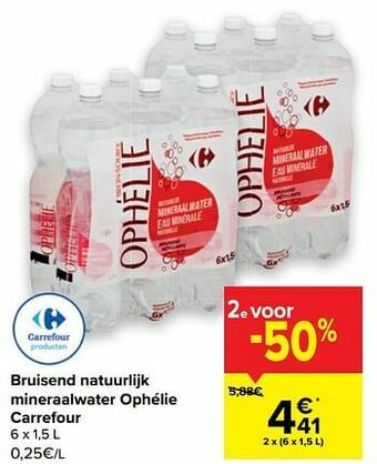 Carrefour Bruisend natuurlijk mineraalwater ophélie carrefour aanbieding