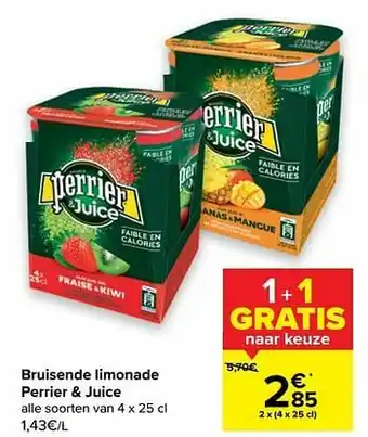 Bruisende limonade perrier + juice