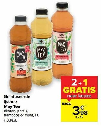 Carrefour Geïnfuseerde ijsthee may tea aanbieding