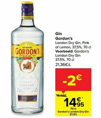Carrefour Gordon’s london dry gin aanbieding