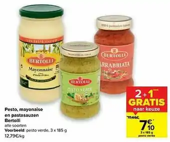Carrefour Bertolli pesto verde aanbieding