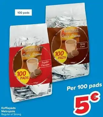 Koffiepads metropole regular of strong