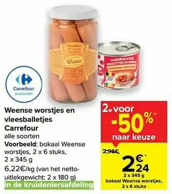 Carrefour Bokaal weense worstjes aanbieding