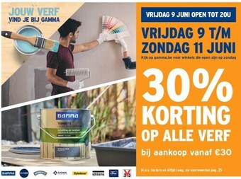30% korting op alle verf