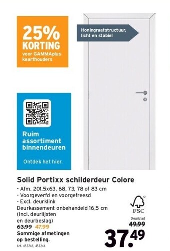 GAMMA Solid portixx schilderdeur colore aanbieding