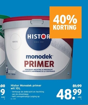 GAMMA Histor monodek primer wit 10l aanbieding