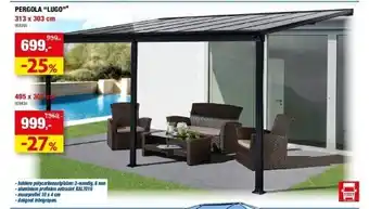 Hubo Pergola “lugo”* 313 x 303 cm aanbieding