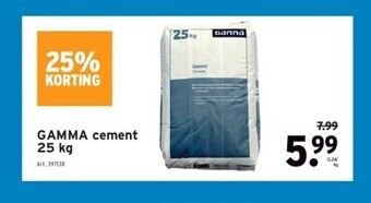 GAMMA Gamma cement 25 kg aanbieding