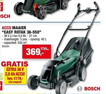 Hubo Accu maaier “easy rotak 36-550” aanbieding