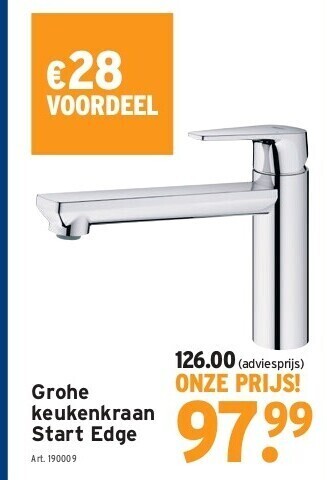 GAMMA Grohe keukenkraan start edge aanbieding